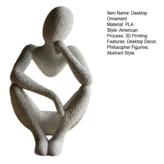 Abstrakte Denker Statue Sitzt in Meditation für Zuhause Bücherregal Schrank Schreibtisch Philosophenfigur Dekoration