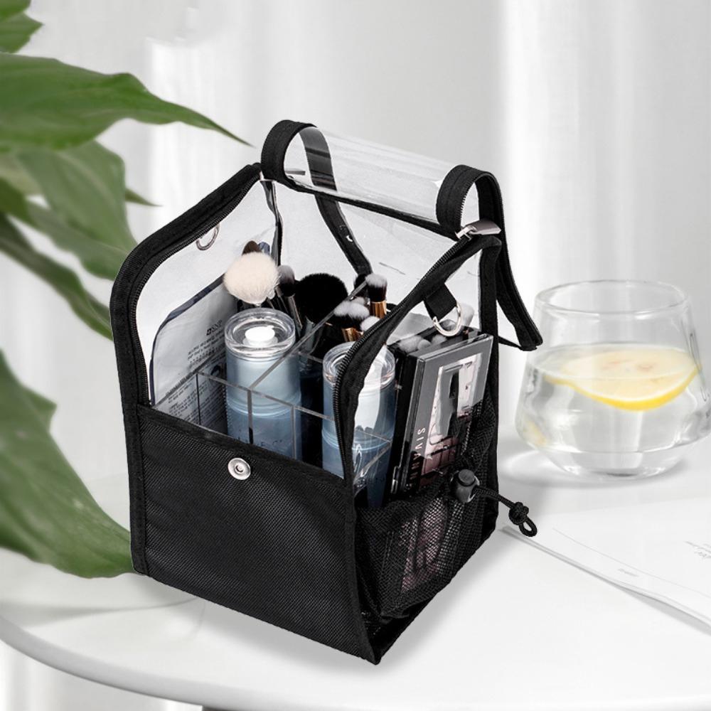 Black Cosmetic Storage Bag Professional Toiletry Bag Makeup Brushes Shoulder Bag  Travel and Home