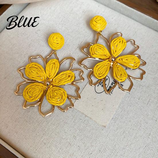 Long Earrings 1 Pair Women Drop Flower-Shaped Sweet Stud Delicate