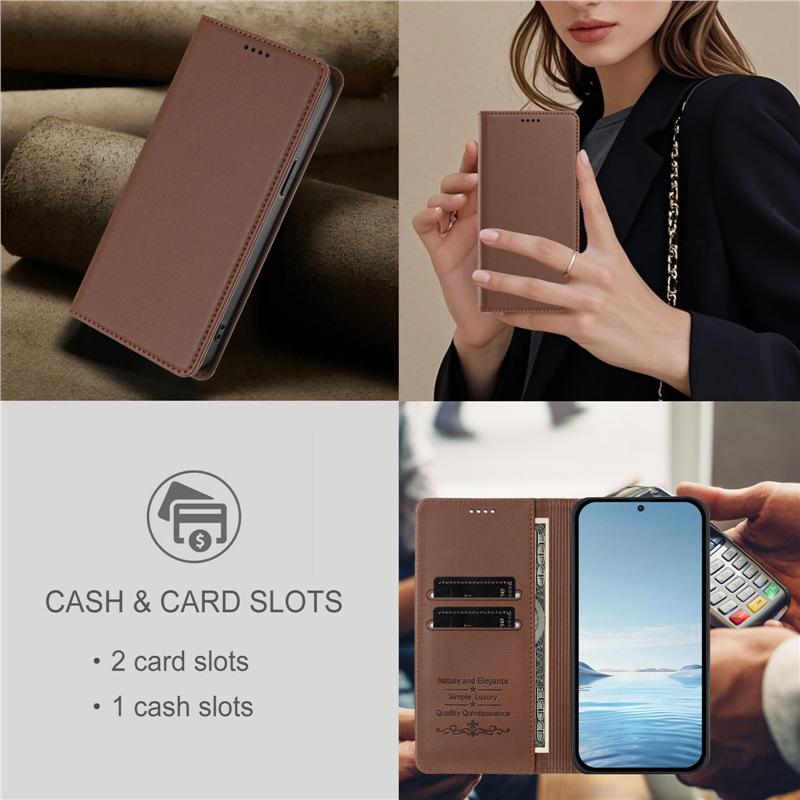 Suitable for Google 10 Pro XL flip leather case with leather texture and strong magnetic attraction, Pixel 10A card slot protective case