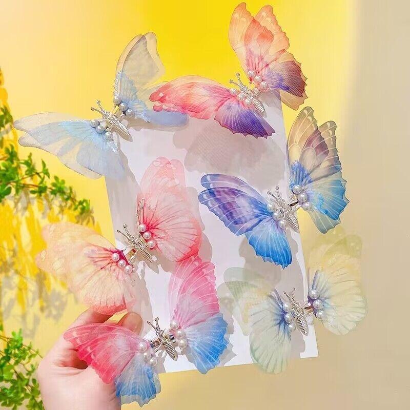 2023 Vintage Kid Butterfly Hairpins Beach Geometric Hair Clips Barrettes Side Clip For Girl Cute Hair Accessories Headdress Gift