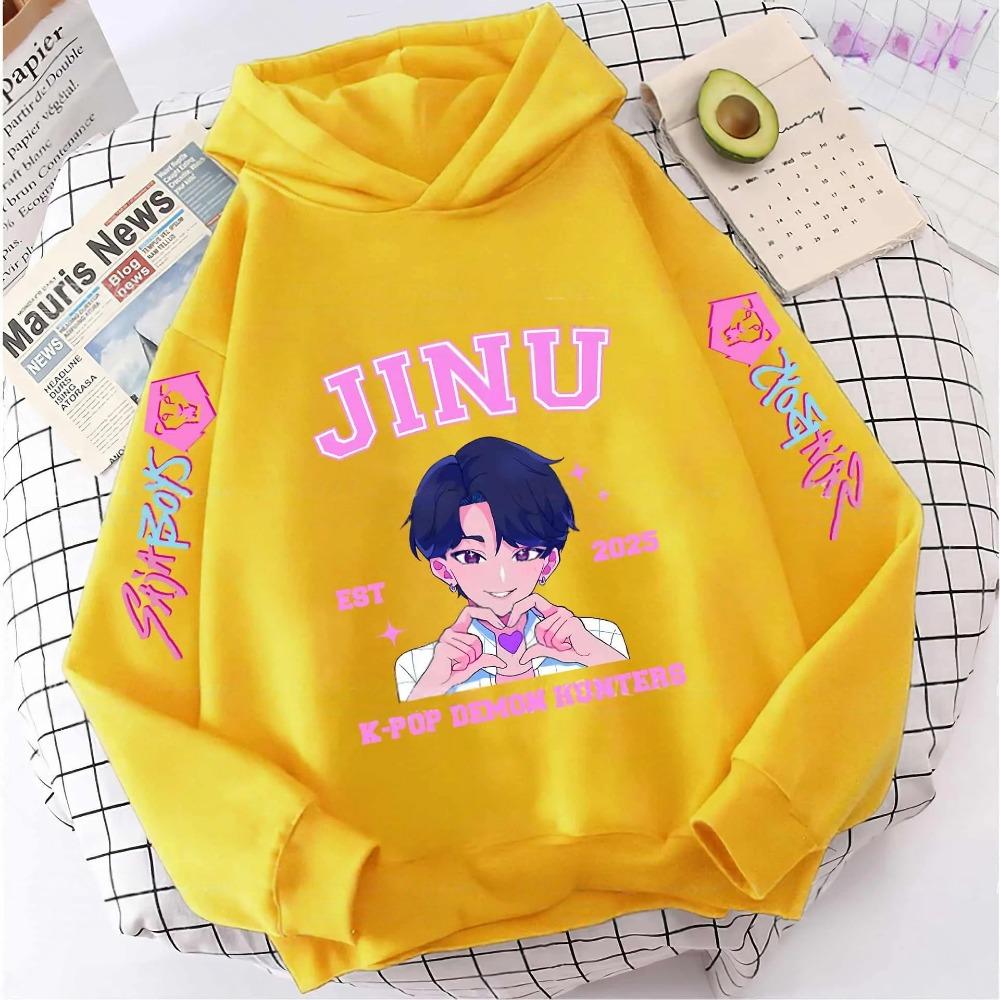 Autumn KPop Demon Hunters Cool Print Children's Hoodies Girls Fashion Oversized Streetwear Casual Boys Hooded Sweatshirt