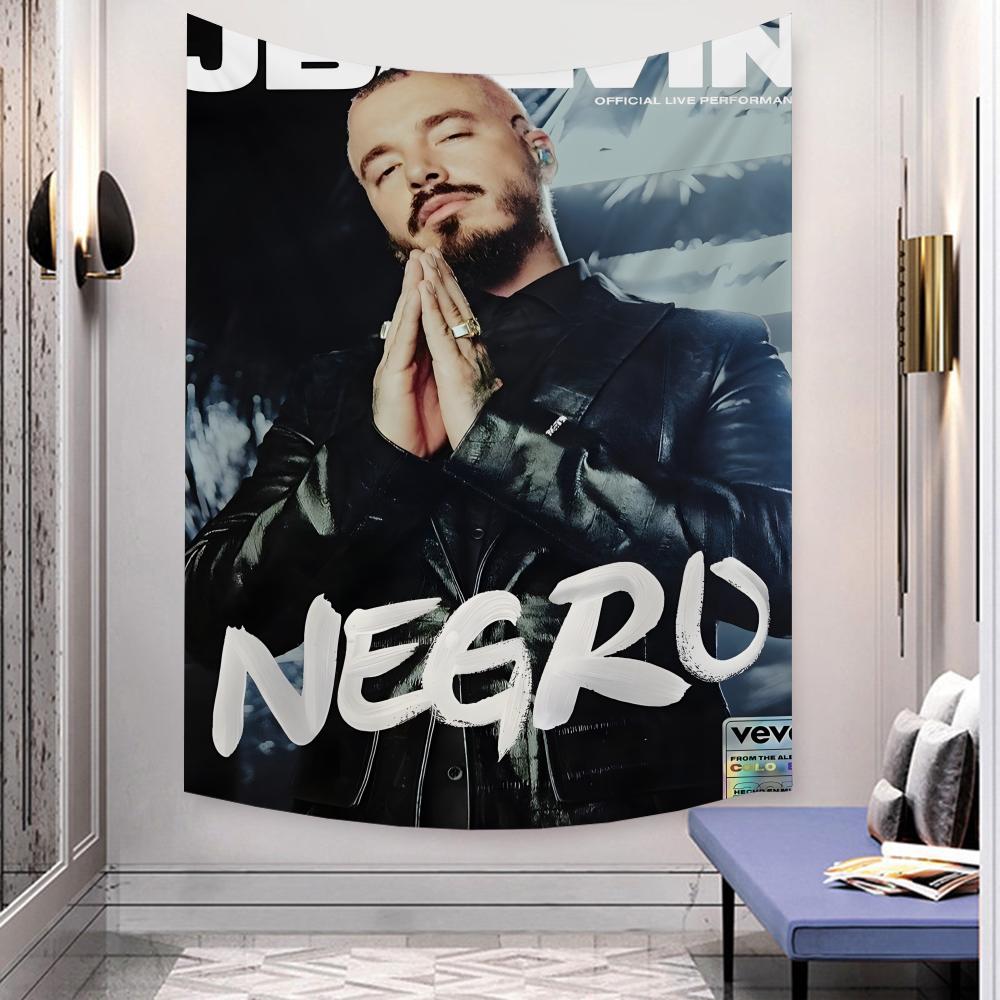 Popular Singer J Bbalvin Tapestry Microfiber Wall Hanging For Bedroom Living Room Decor Outdoor Festival Garden Bar Background