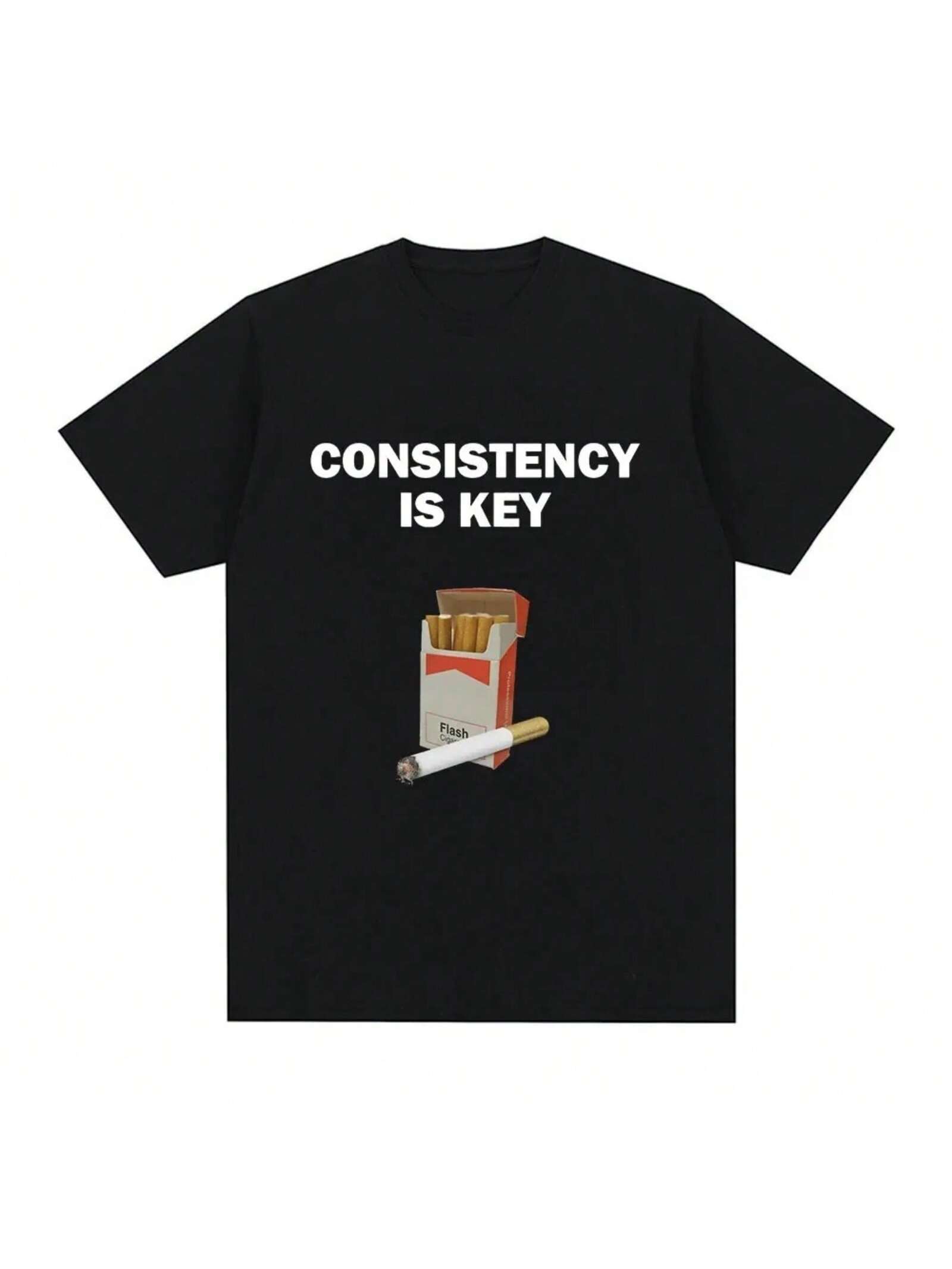 Funny Consistency Is Key Smoking Meme T-Shirt Wo Fashion Harajuku Pattern High Quality Casual Vintage T-Shirt S разноцветный