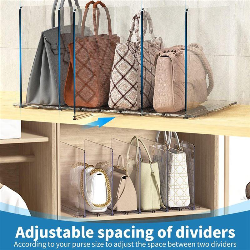 M-Modern-Purse Organizer For Closet, Shelf Dividers For Closet Organization Adjustable Plastic Handbag Organizers For Closets Du