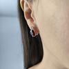 Серебряные серьги с искусственным гранатом nano 4.628ct, фианитами (60002411)
