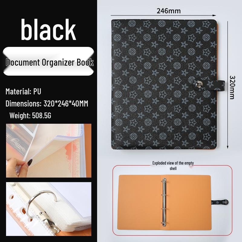 A4 Leather Family Document Organizer: Large Capacity for Birth Certificates, Tickets, Passports, and more.