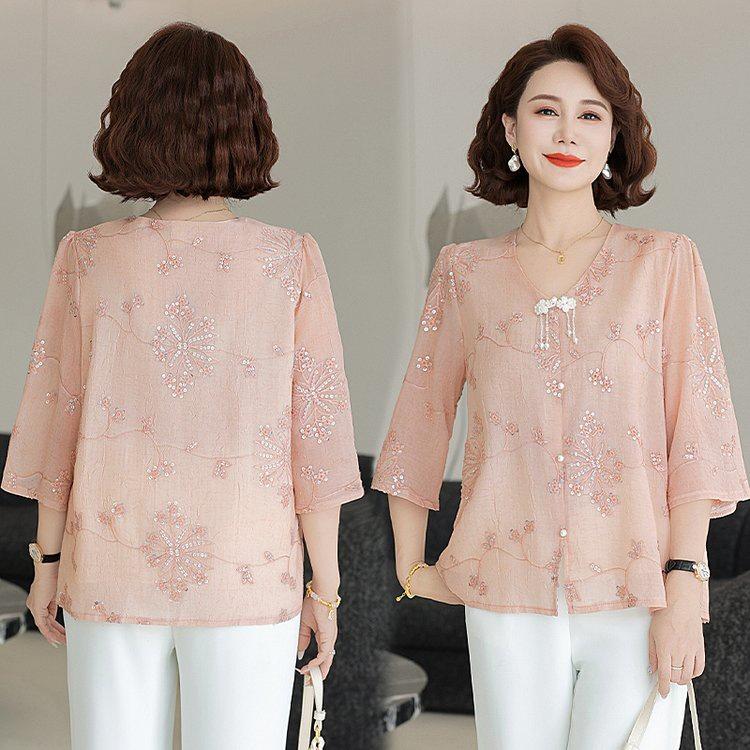 Chic Summer Seven-Sleeve Top for Women Over 50