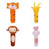 Adorable Baby Grasping Training Bb Stick Squeaky Toy With Animal Designs And Soft Knitted Fabric Stuffed With Pp Cotton