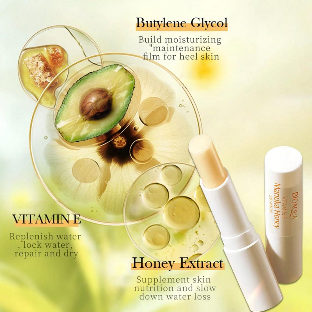 1PC Honey Lip Balm, Contains Vitamin E, Lightens Lip Lines, Removes Dead Skin, Improves Dull And Cha