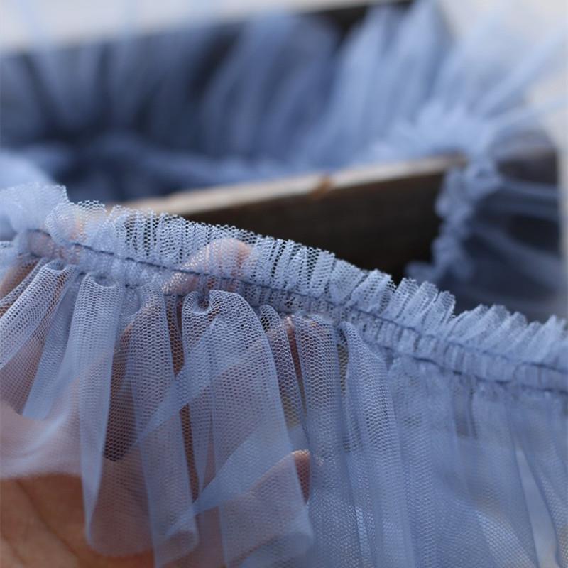 Multi-color Wild Net Yarn Encryption Pleated Lace Fabric DIY Lolita Dress Skirt Fluffy Hem Toy Doll Clothing Sewing Accessories