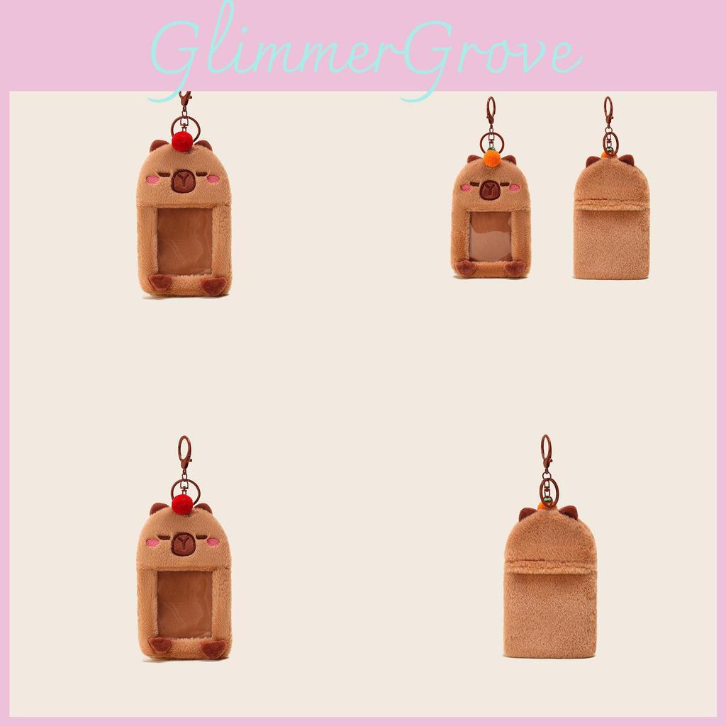 Plüsch Capybara Festlicher Schlüsselanhänger Geldbörse in Rot und Orange Buntem Design zur Aufbewahrung Schlüssel