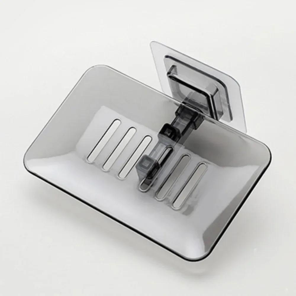 Kreative Doppelschalen-Seifenbox-Aufkleber Kostenloser Seifenbox-Halter Muschelförmig Wandmontiertes Badezimmer Badezimmerzubehör Werkzeuge