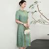 Silk Dress Medium and Long Summer New Temperament Jacquard Short Sleeve Mulberry Silk Skirt Women