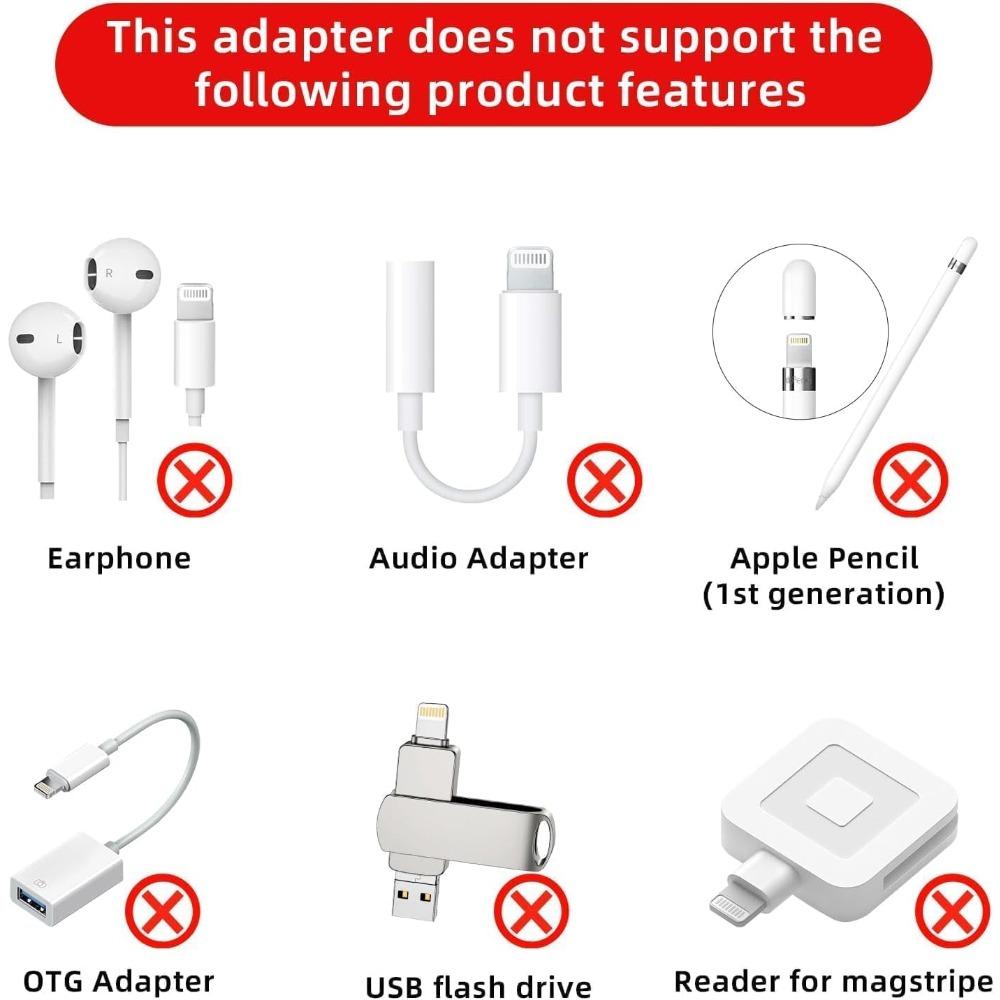 Lightning to USB C Adapter for Charging & Data Transfer Type C Charger Connector Cable Lightning Female to USB C Male Adapter