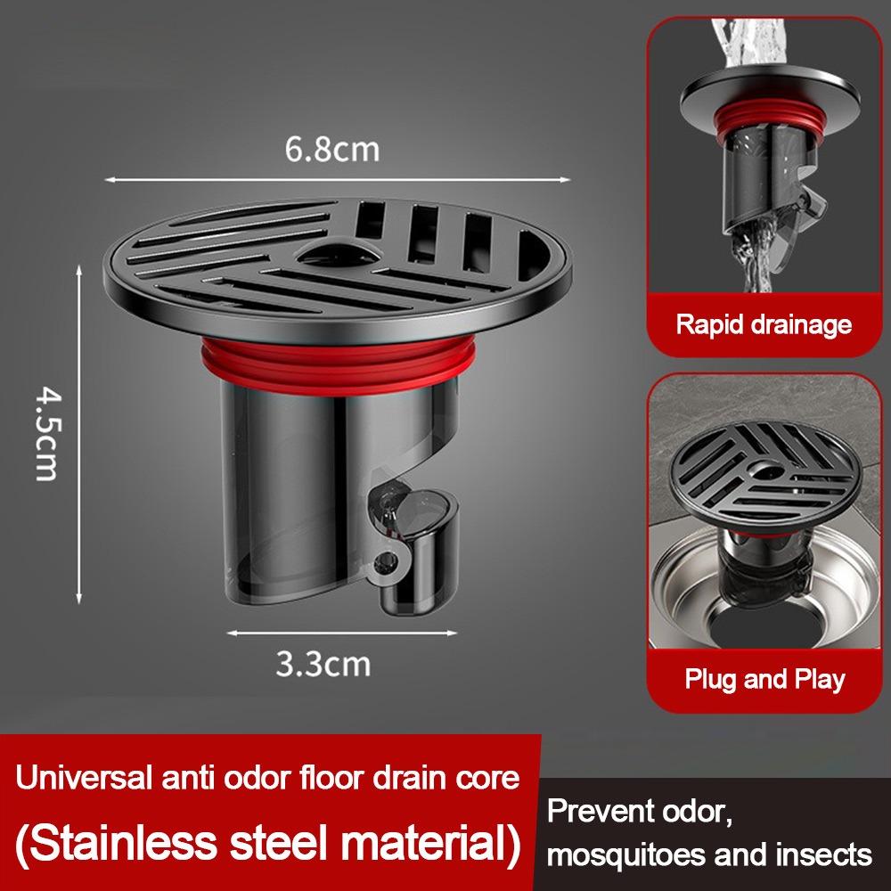 Bouchon de filtre de vidange en acier inoxydable, anti-reflux, bouchon de filtre de vidange de sol de douche, fournitures de salle de bains