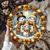 Snowman Family of Three Metal Wall Art 7.87x7.87 Inch Round Tin Sign Holiday Bar Cafe Decor