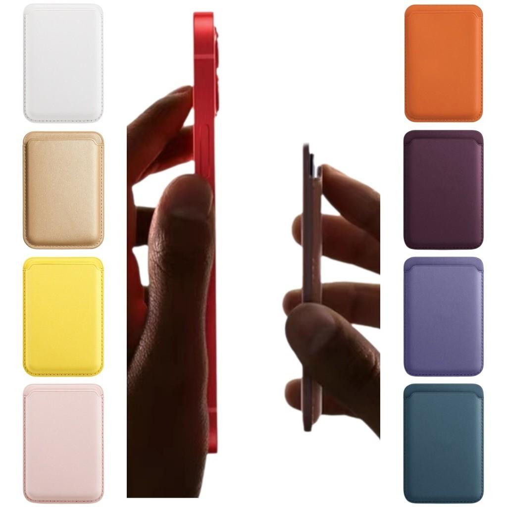 Elegante Tarjetero Antigolpes Magsafe Para 14 13 Y 15 Pro En Rojo Cereza