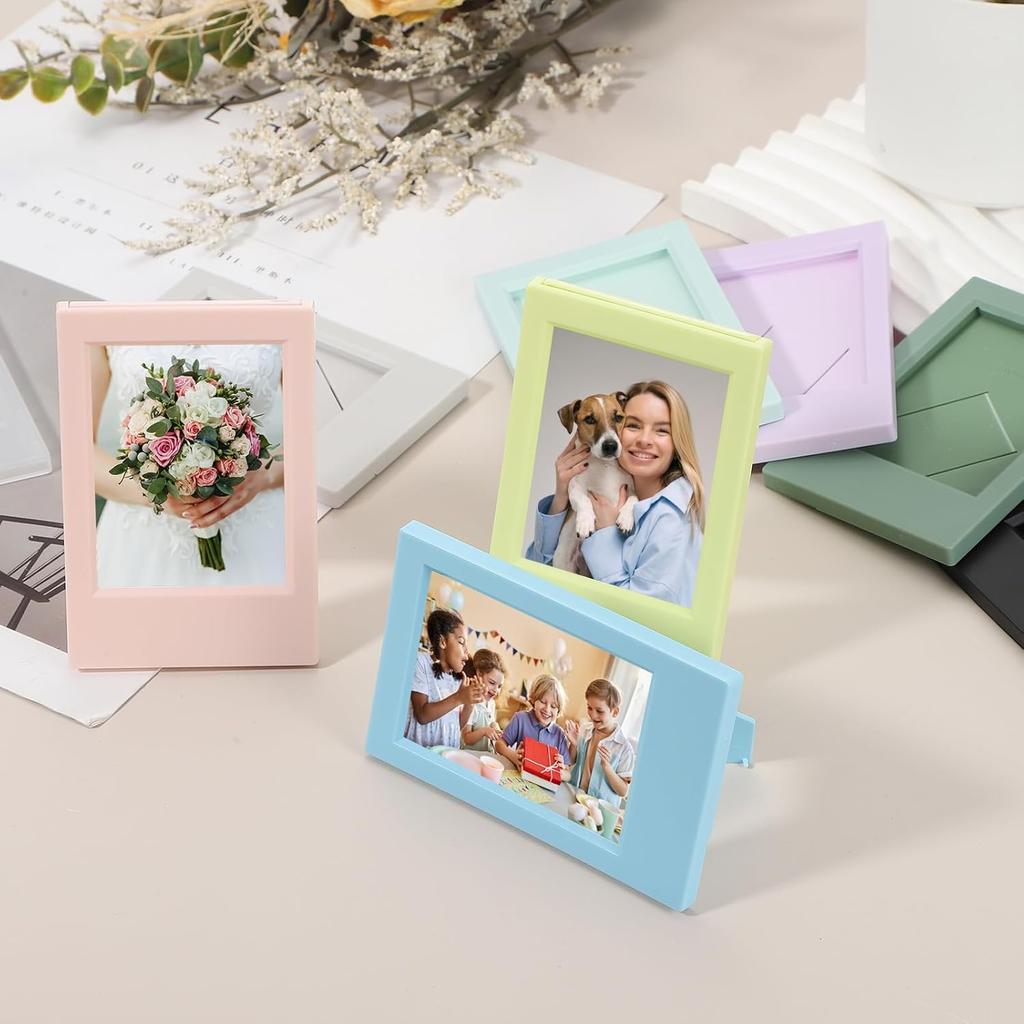 Uxcell 8pcs Mini Picture Frames, 2.4 X 3.6 Inch Rectangular Film Photo Frame, Small Tant Film Photo Frame Holder for Tabletop Picture Display, Black