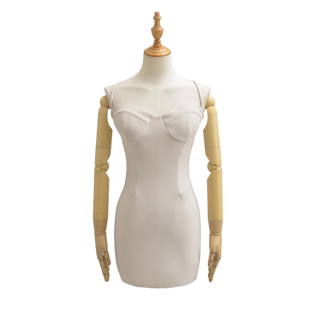 Elegant Thai Strapless Bandeau Dress: Women's Sexy Fishbone Corset Bodycon Gown with Hip-hugging Short Skirt for Spring/Summer