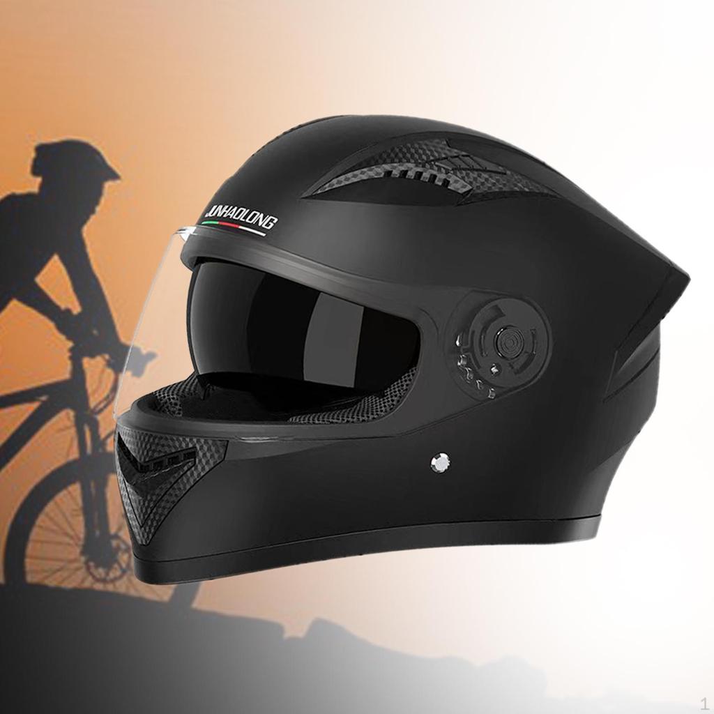 54-61 Cm Casco De Motocicleta con Doble Visera De Cara Completa, Sombrero De Motocicleta con Doble Visera, Casco Integral para Moto De Calle Y Carreras con Visera Doble