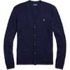 Polo Solid Color Cable Knit Cardigan Men Knitwear Hunter-Deep-Blue MNPOSWE16822057-400