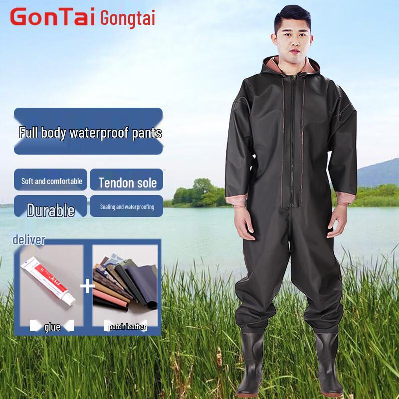 Coontai PVC Heavy-Duty Full Body Waders 42