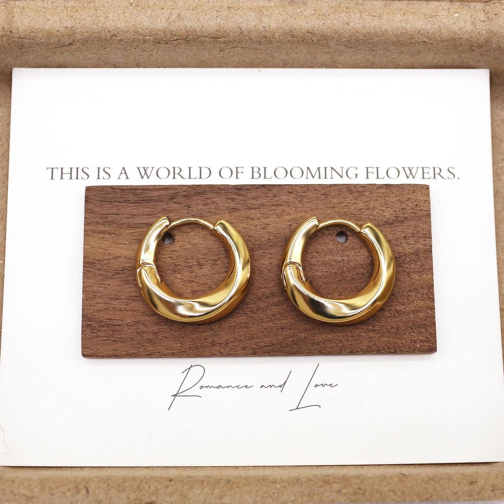 Europäische & Amerikanische Nischen Verdrehte Creolen - Leichter Luxus Metall Retro Design