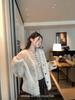 Korean Retro Floral Henley Long Sleeve Slim Fit Women's Top for Autumn/Winter