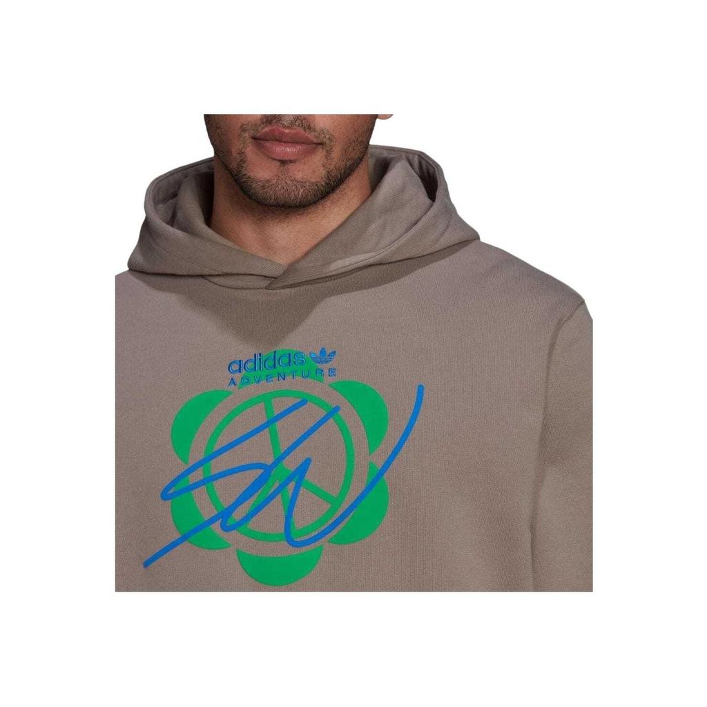 Adidas Originals X Sean Wotherspoon Superturf Graphic Pullover Hoodie Men Light Grey Brown HI3302