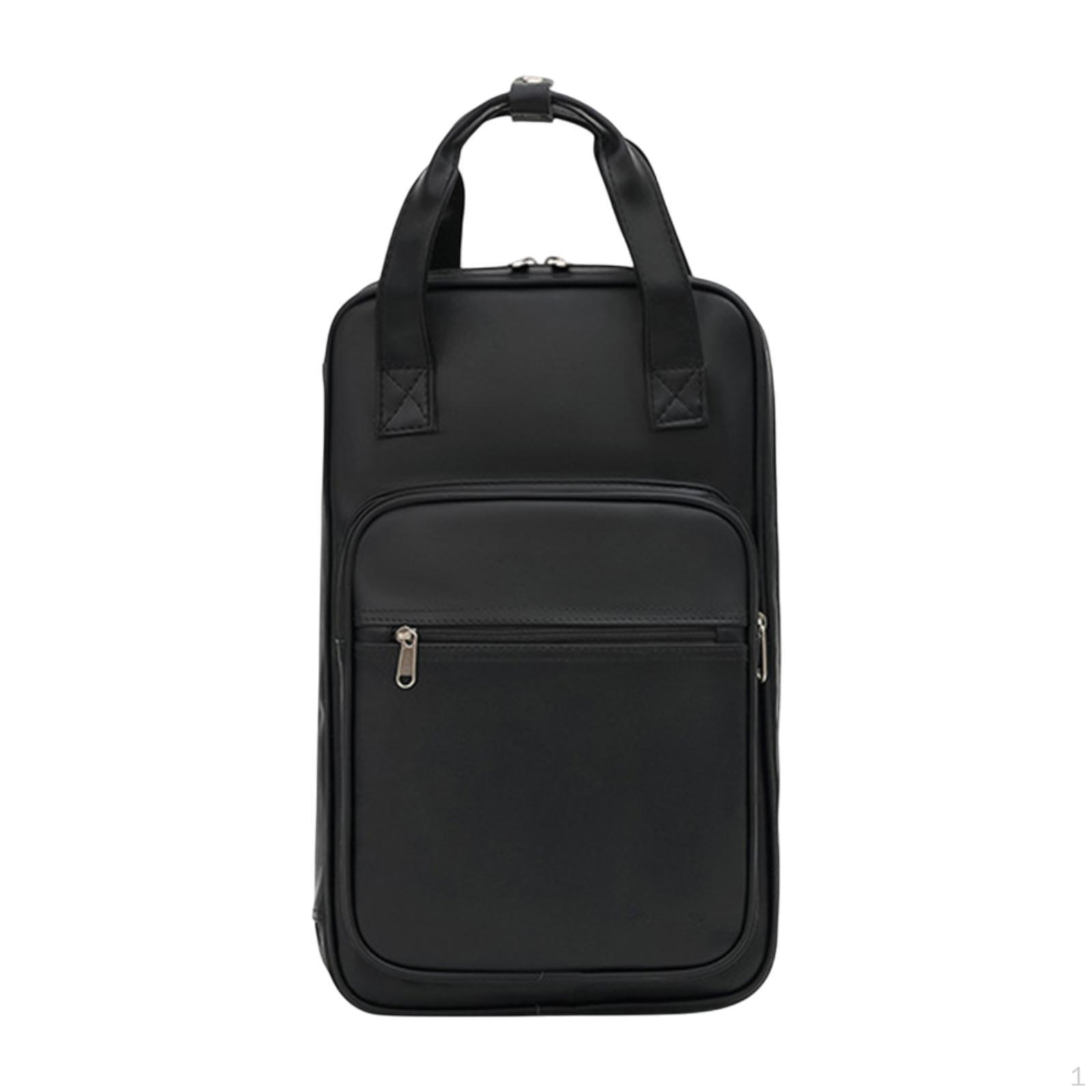 

Backpack for Drum Sticks, PU Leather Holder with Shoulder Strap Performance чёрный