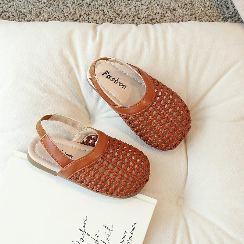 Girls Open-Toe Roman Sandals Soft Sole Slip-On Kids Shoes Beach Outdoor Daily Wear