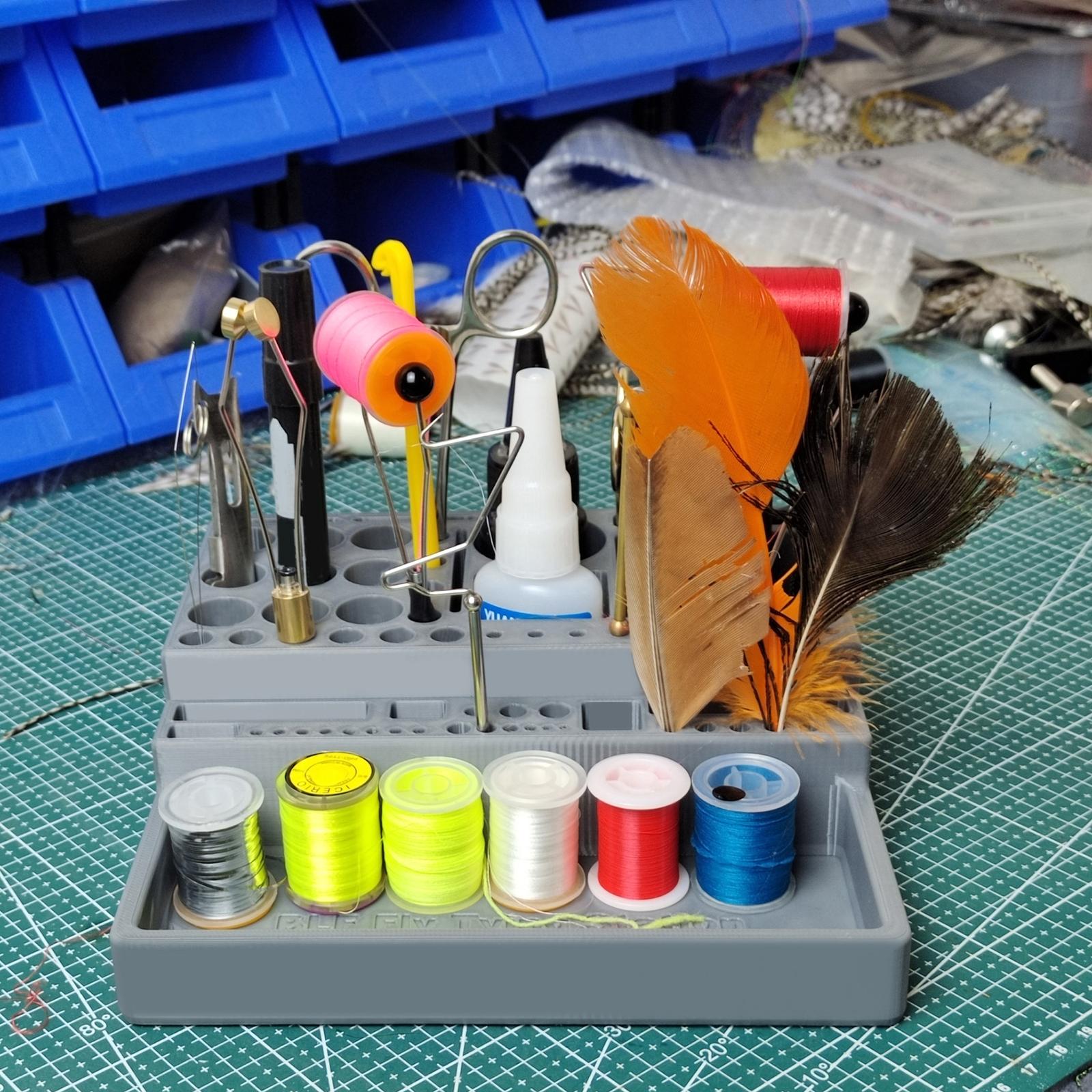 Kit di attrezzi per la legatura di mosche Organizer da scrivania Pratico portaoggetti per l'organizzazione delle forniture per pescatori uomini Pescat