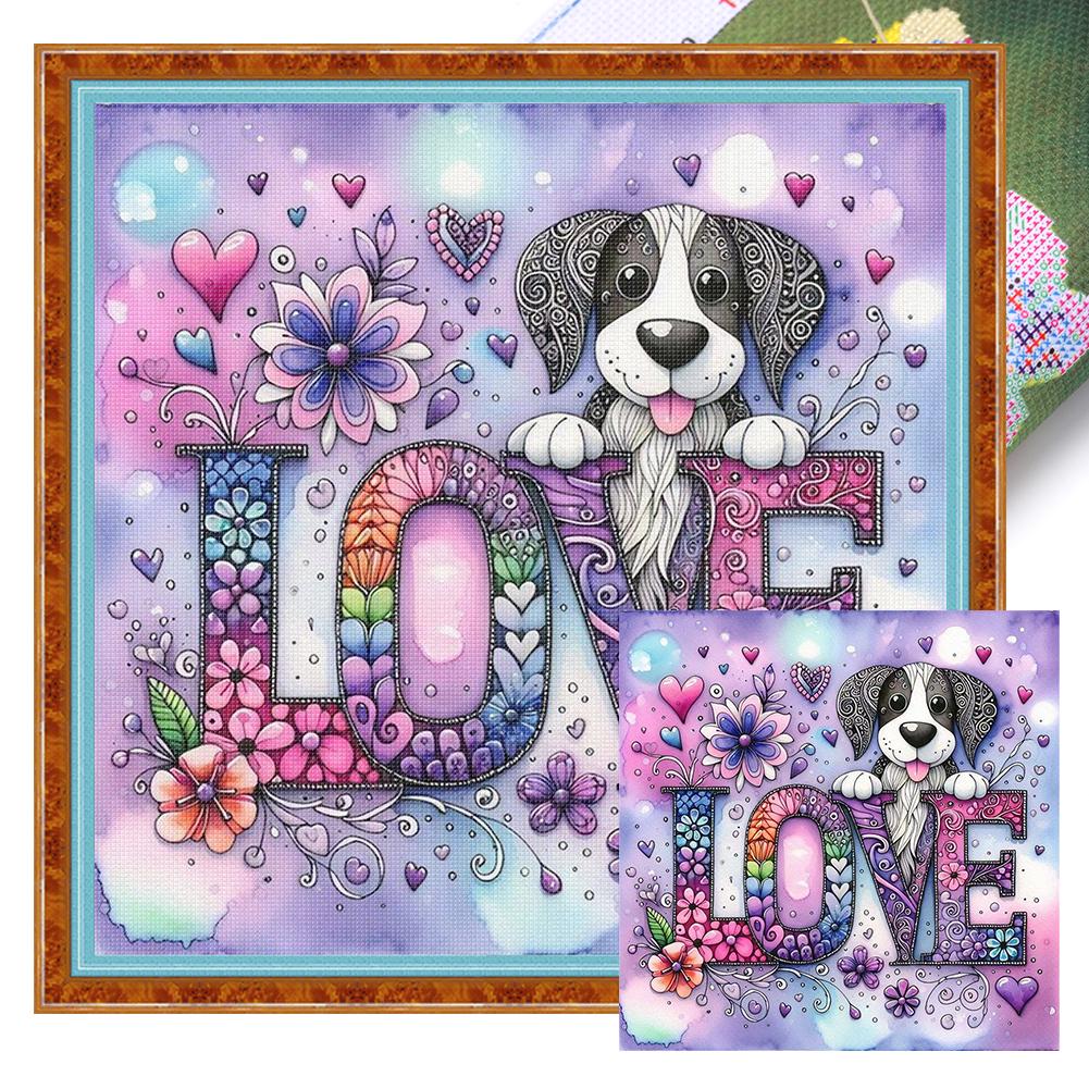LOVE Animal Printed Cross Stitch Kit DIY 11CT Embroidery Craft Set Home Decor