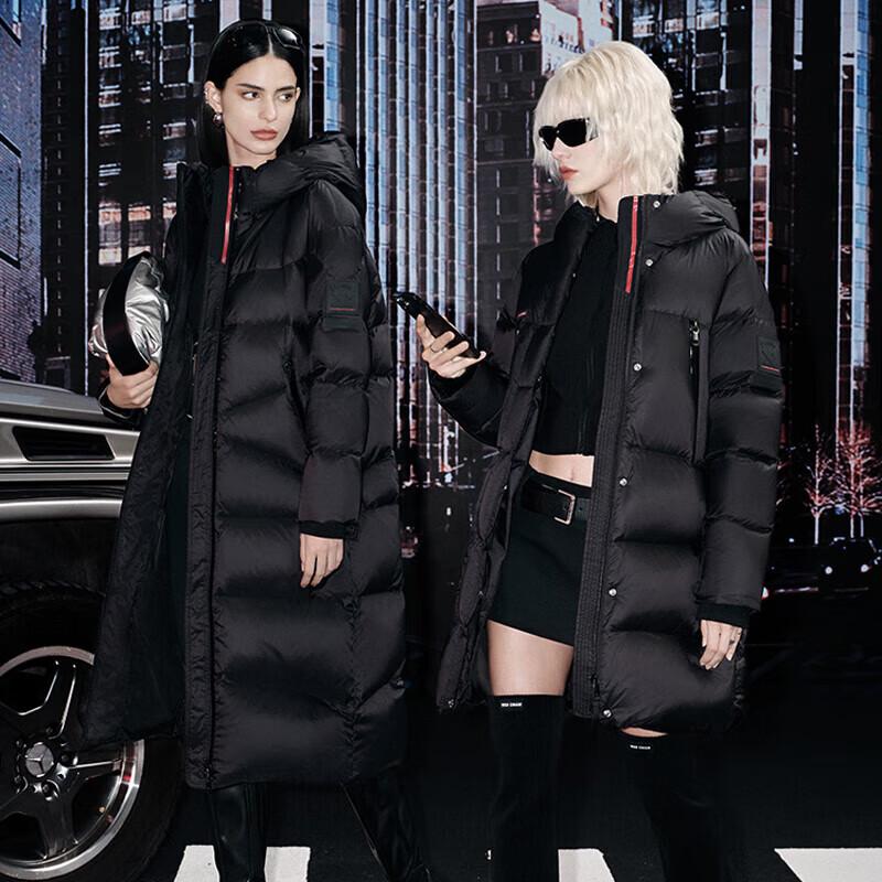 Jin Yujie Damen Lange Daunenjacke mit Kapuze