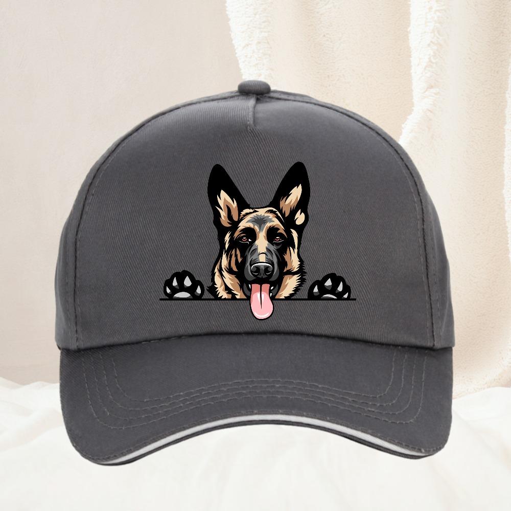Smiling GerUnisex Shepherd Cartoon Baseball Cap Spring And Summer Snapback Hat Casual Outdoor Streetwear Sports Hat