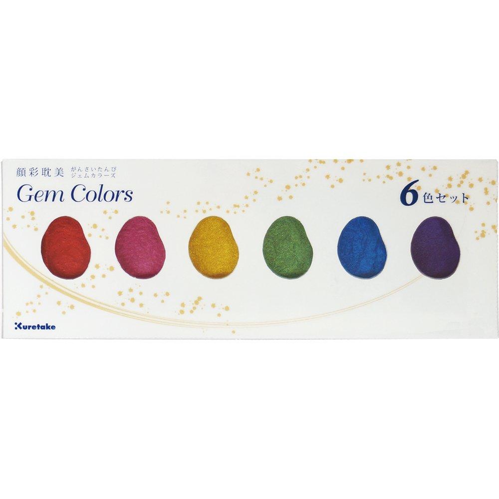 

Kuretake Gansai Tambi Gem Colors Paint Set, 6 Metallic Colors, MC20GC/6V
