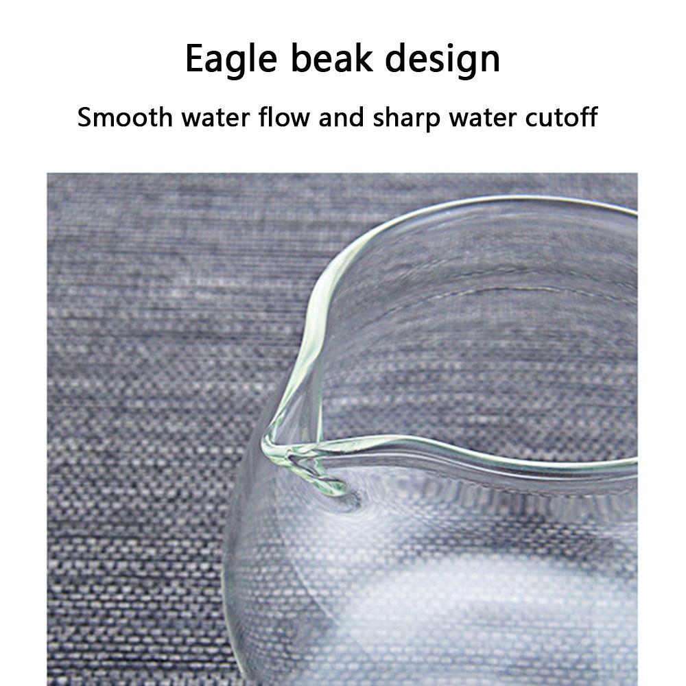 Chinese Style Tea Dispenser Pot Wooden Handle Clear Tea Kettle Beverage Glass Sharing Tea Cup  Home