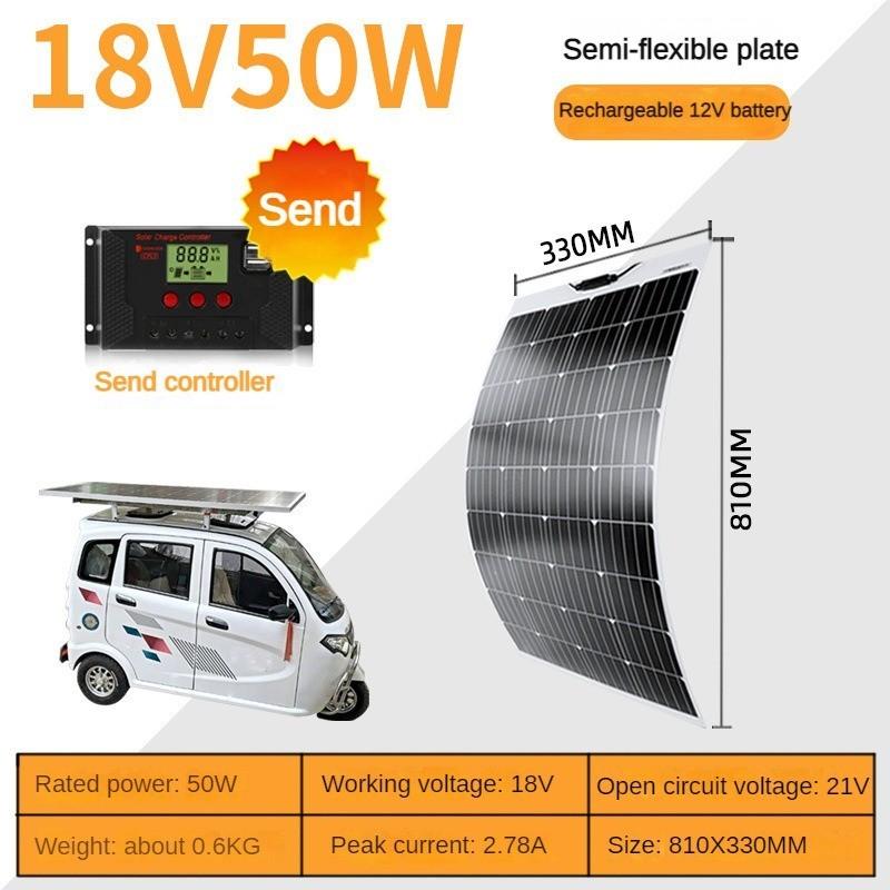 New Flexible Solar Panel 18V Household Photovoltaic Module Single Crystal Solar Panel Power Generation System