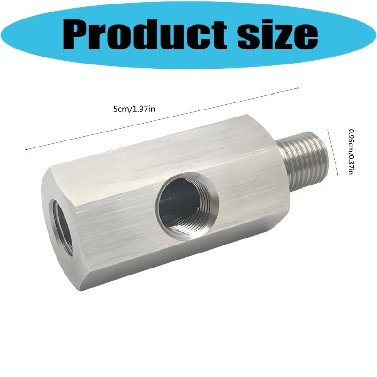 Multiple Port Oil Pressure Adapter M10X1.0 Double Threads & 1/8 NPT Side Port Steel Oil Sensors Connector for Custom Setups