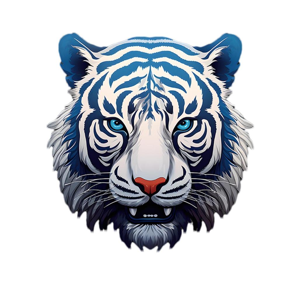 Car Stickers and Decals, Car Decoration Stickers - Blue Flower Porcelain New Tiger Head