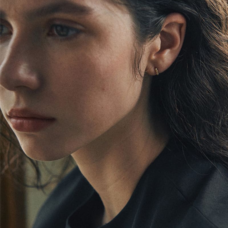 Verte [925 Silver] Deux.silver.196 / Mini Bout Earring (gold)