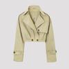 Damenbekleidung 2026 Frühling und Herbst Europäischer und Amerikanischer Stil Doppelkinn Langarm Zweireihig Kurzer Trenchcoat Damen Kurzer Trench