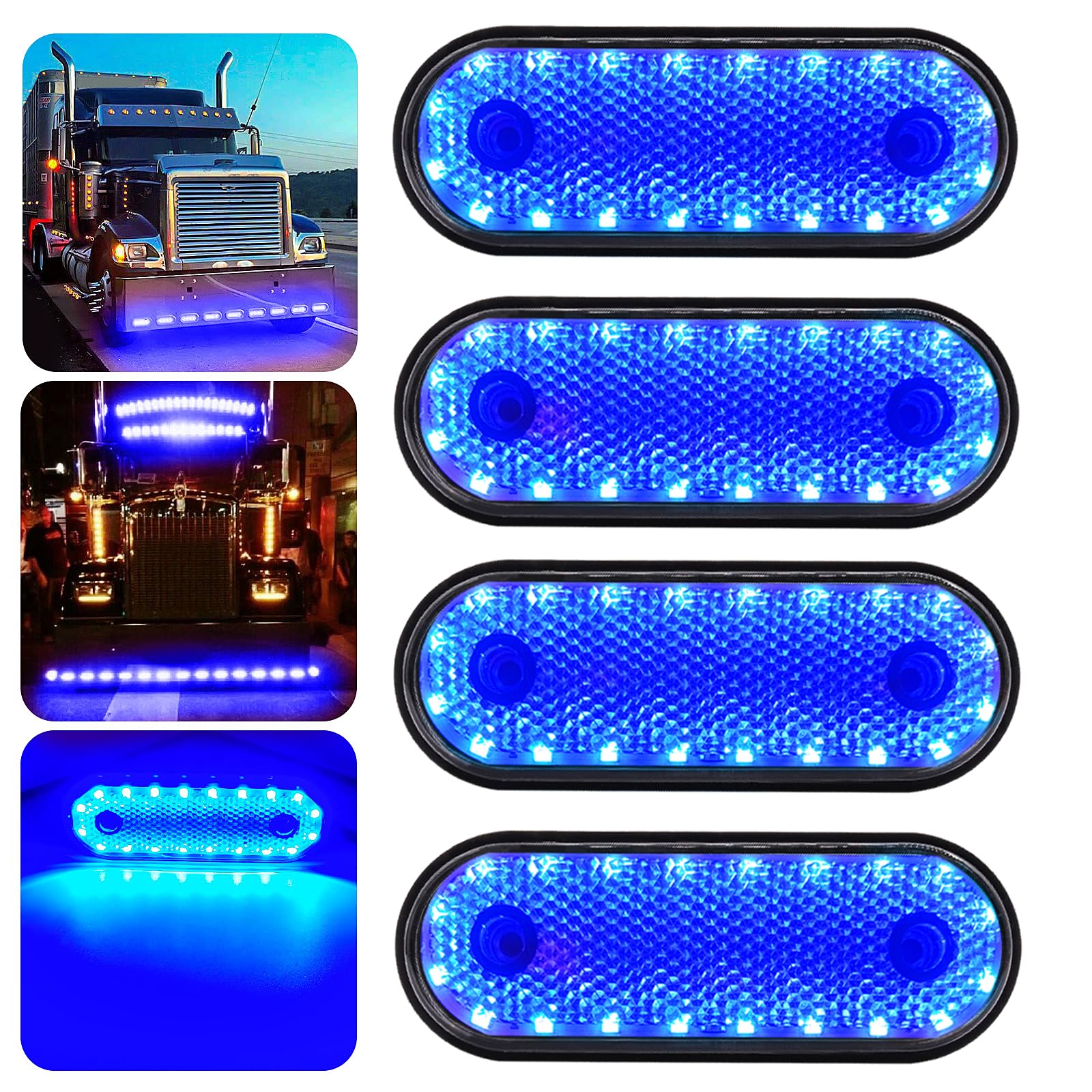 

Side Marker Lamp 24V Truck LED Light High Brightness Waterproof синий