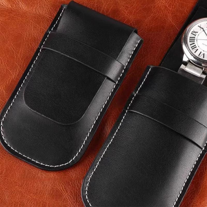 Scratch-Resistant PU Leather Watch Storage Case with Flip Cover for Quartz Wristwatches