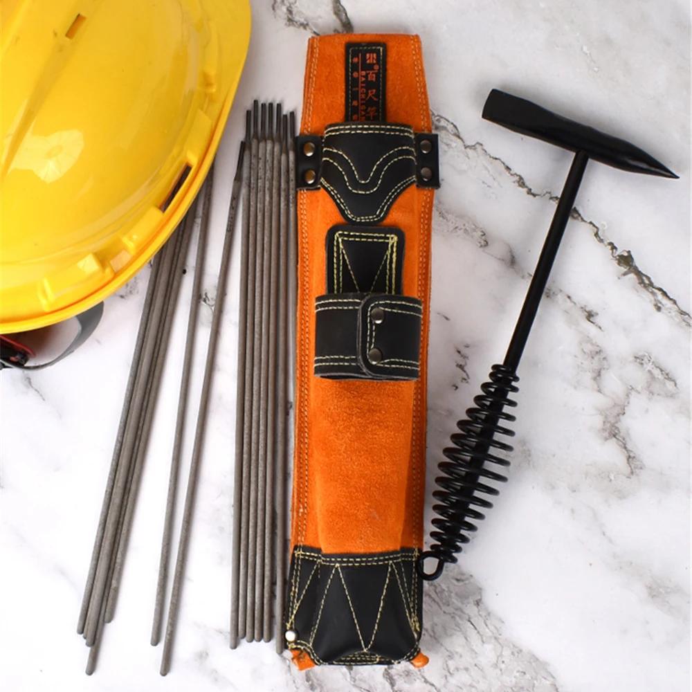 Portable Thickened Welder's Tool Bag Durable High-Temperature Resistant for Holding Welding Rods Easy to Handle
