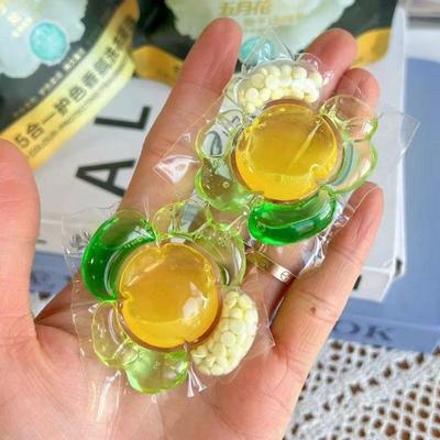 Five-in-One Gardenia Scent Laundry Pods: Long-Lasting Fragrance, Stain and Oil Removal, Color Protection, and Deep Cleaning