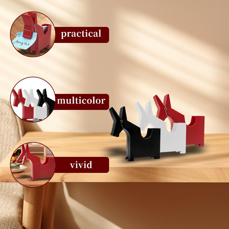 Creative Donkey-Shaped Desktop Organizer, Multi-functional Note Clip