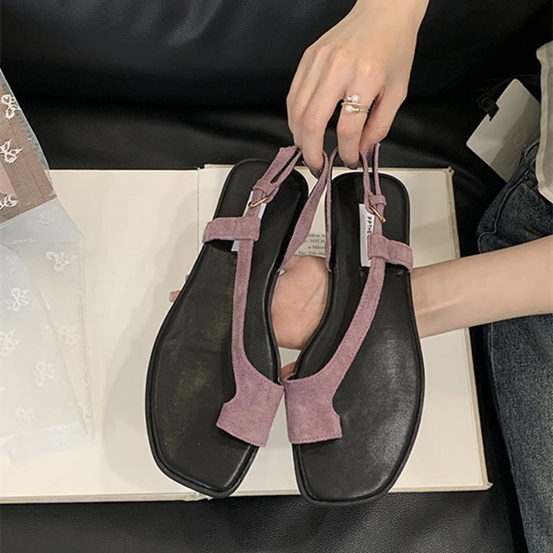 

Fashion Bailamos Brand Design Women Flat Sandals Clip Toe Sandals Leisure Outside Beach Shoes Lady Fashion Summer Footwear Mujer 39 фиолетовый