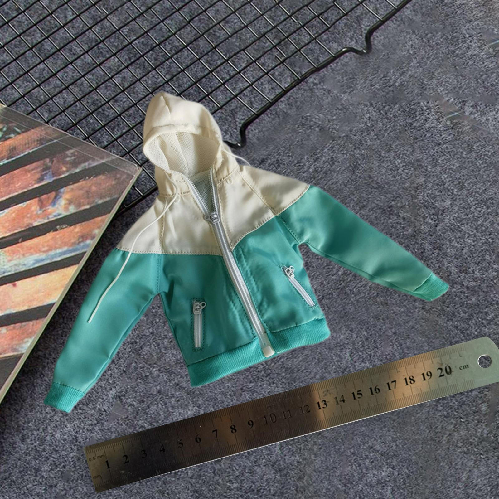 

1/6 женская кукольная одежда фигурки куртка с капюшоном ручная работа прочный мини-костюм для 12 white green